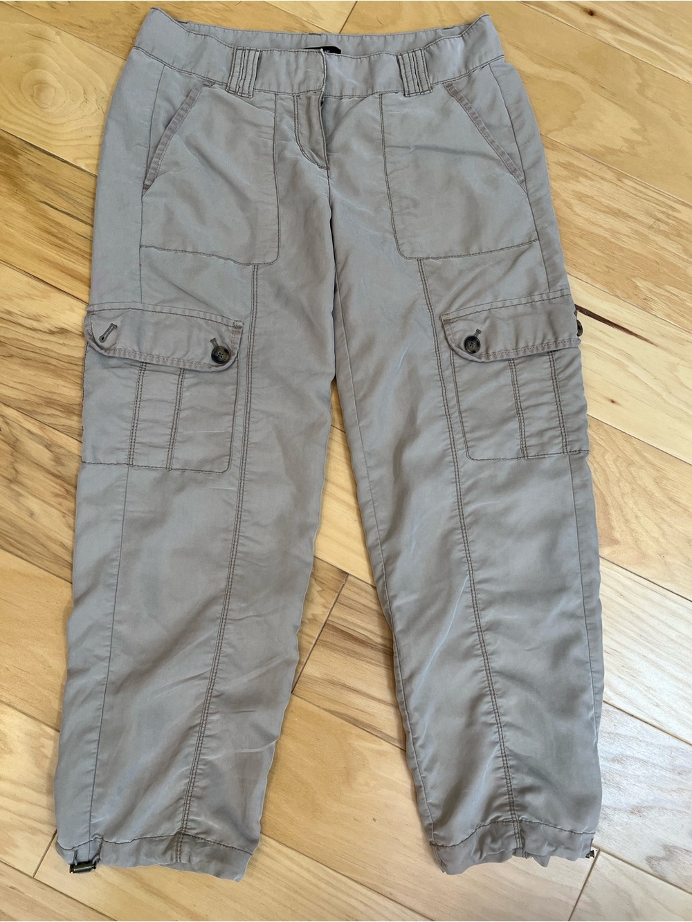 Ann Taylor Light Khaki Cargo Pants with Button Flap Pockets
